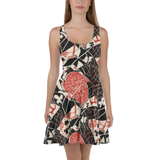 Red Queen's Shuffle on a Skater Dress