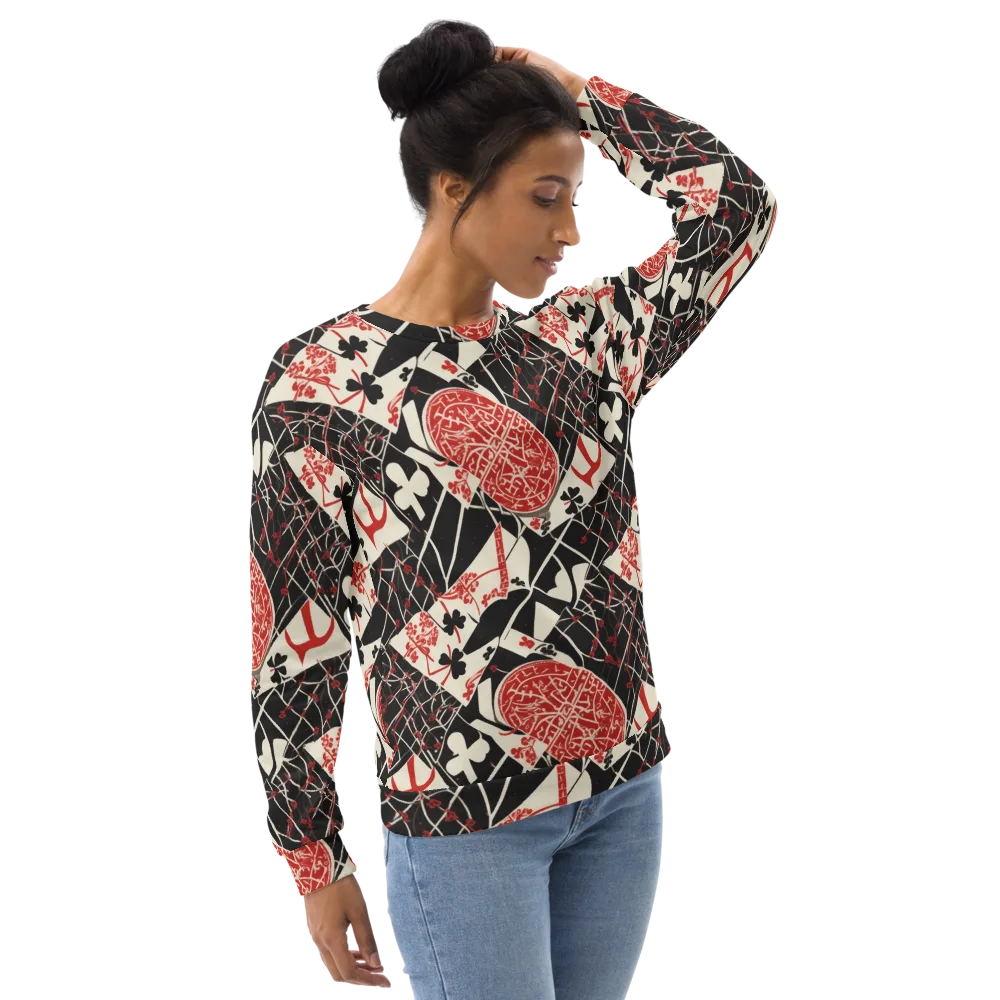 Red Queen's Shuffle on Sweatshirt — Right Front