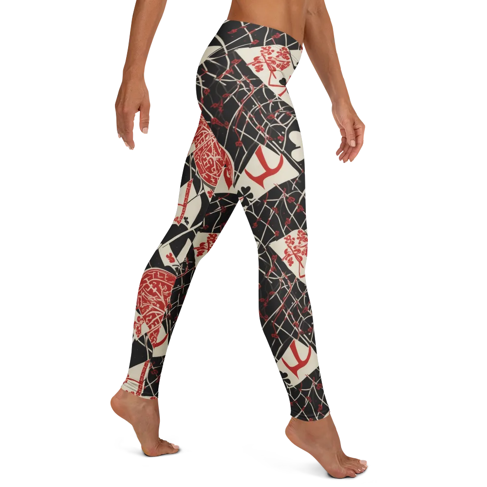 Red Queen's Shuffle on Leggings — Right
