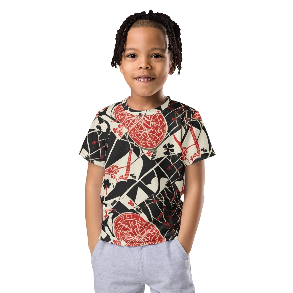Red Queen's Shuffle on Kids Crew Neck T-Shirt — Front