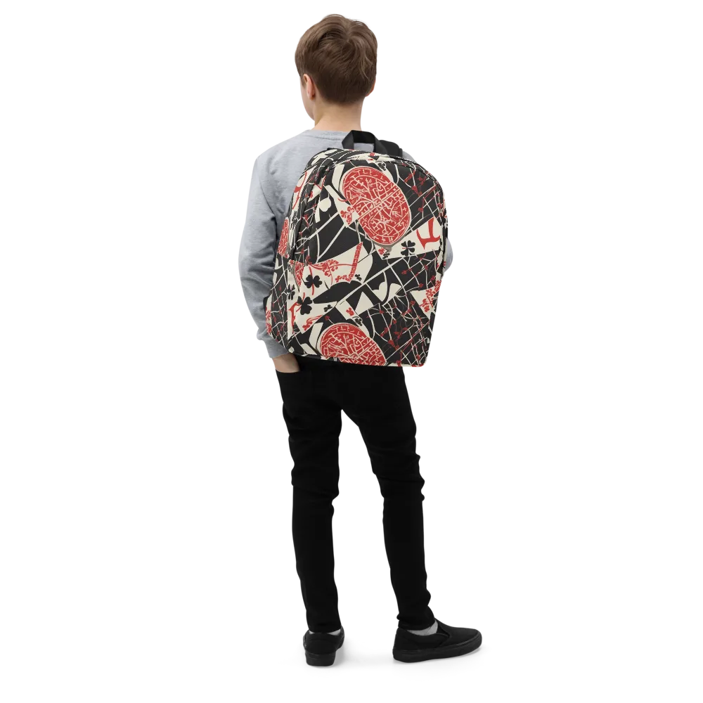 Red Queen's Shuffle on Minimalist Backpack — Right Front