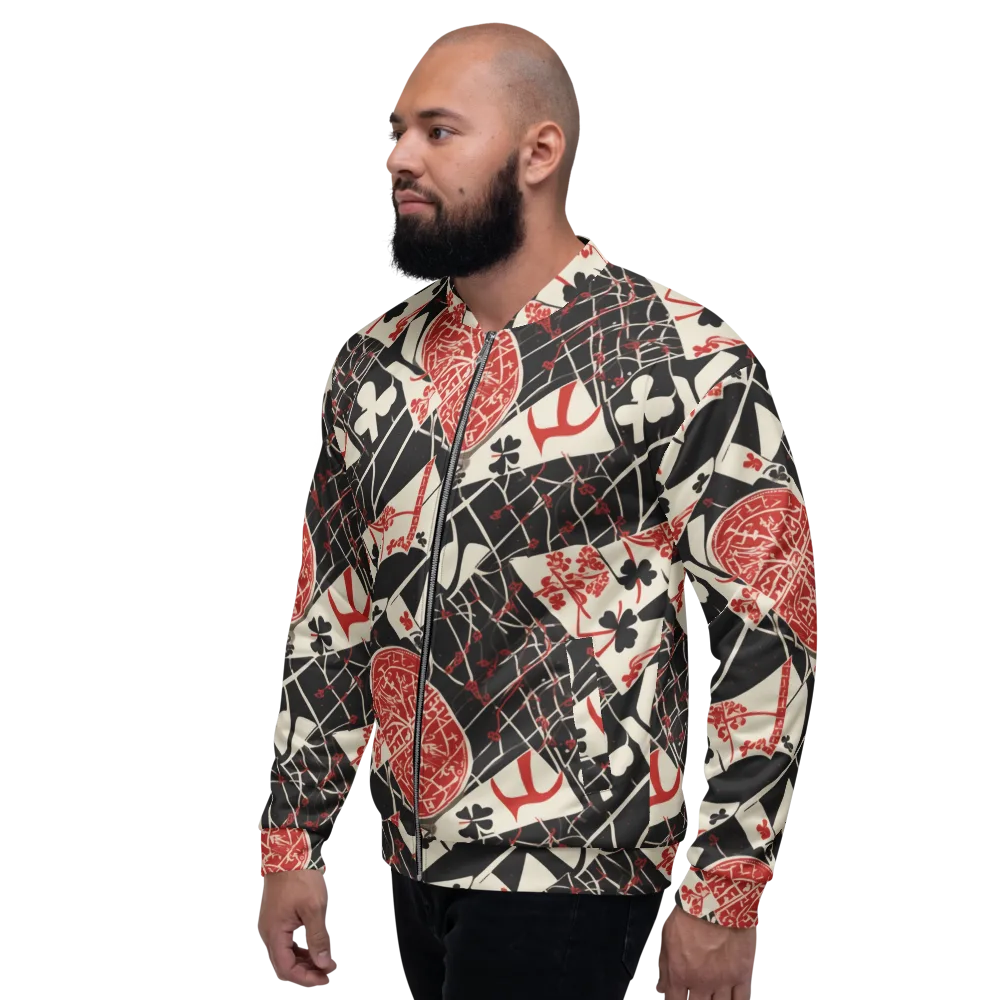 Red Queen's Shuffle on Bomber Jacket — Left