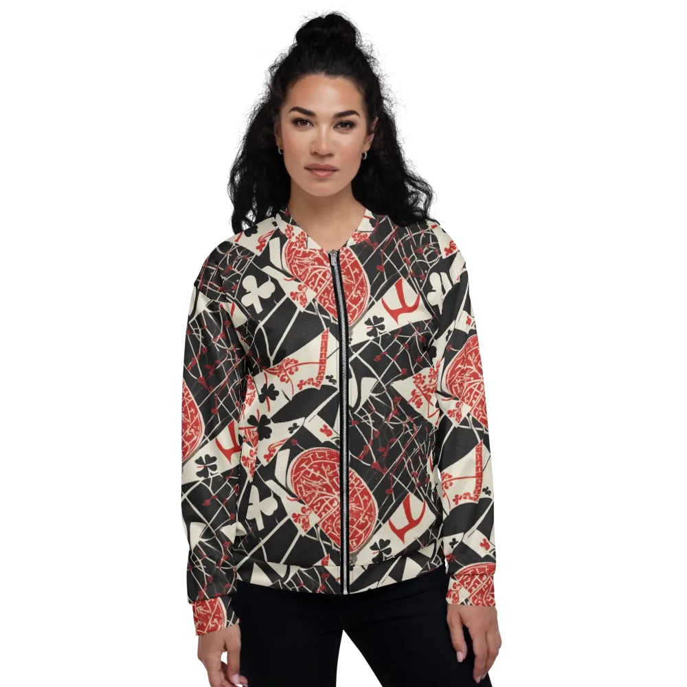 Red Queen's Shuffle on Bomber Jacket — Front