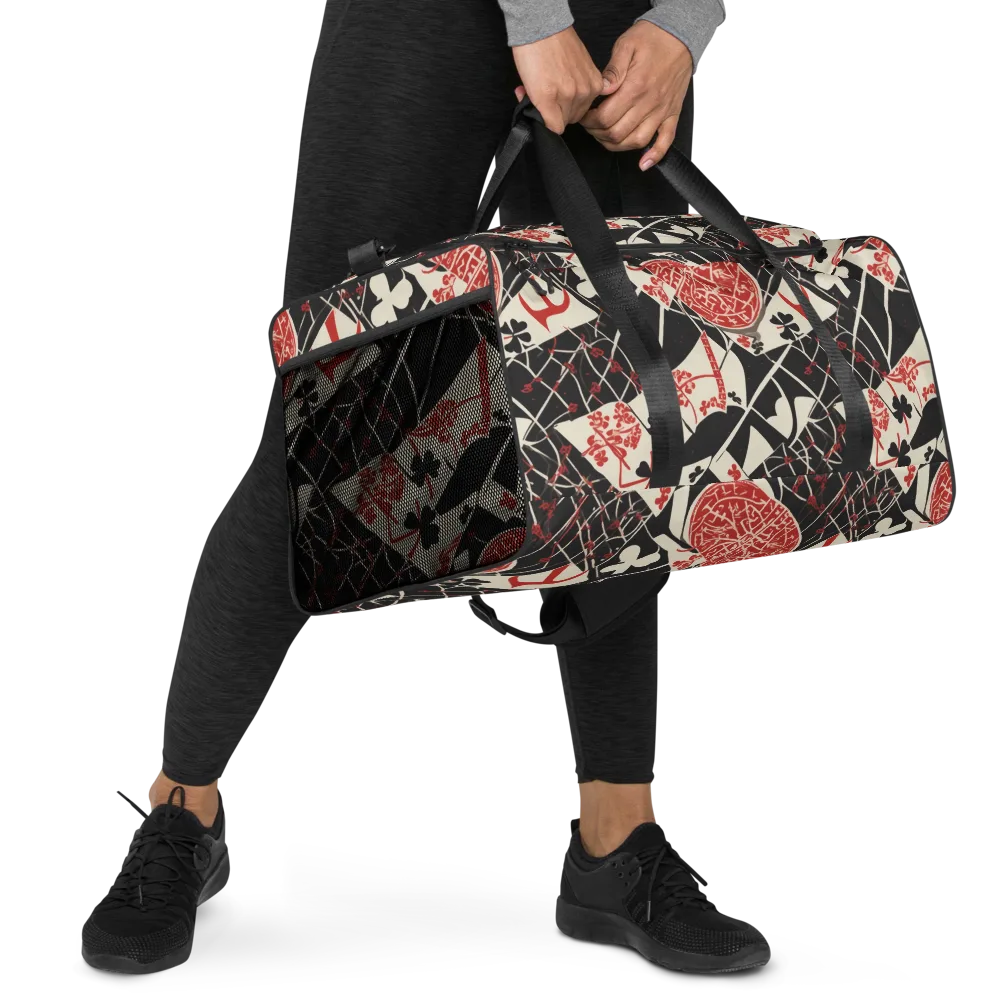 Red Queen's Shuffle on Duffle Bag — Right Front