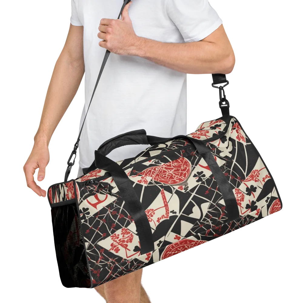Red Queen's Shuffle on Duffle Bag — Right Front