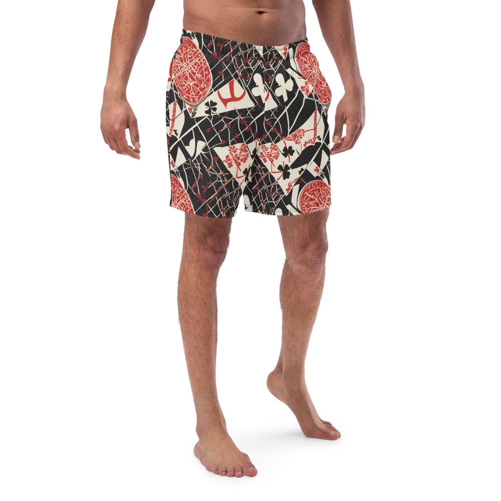 Red Queen's Shuffle on Swim Trunks — Front