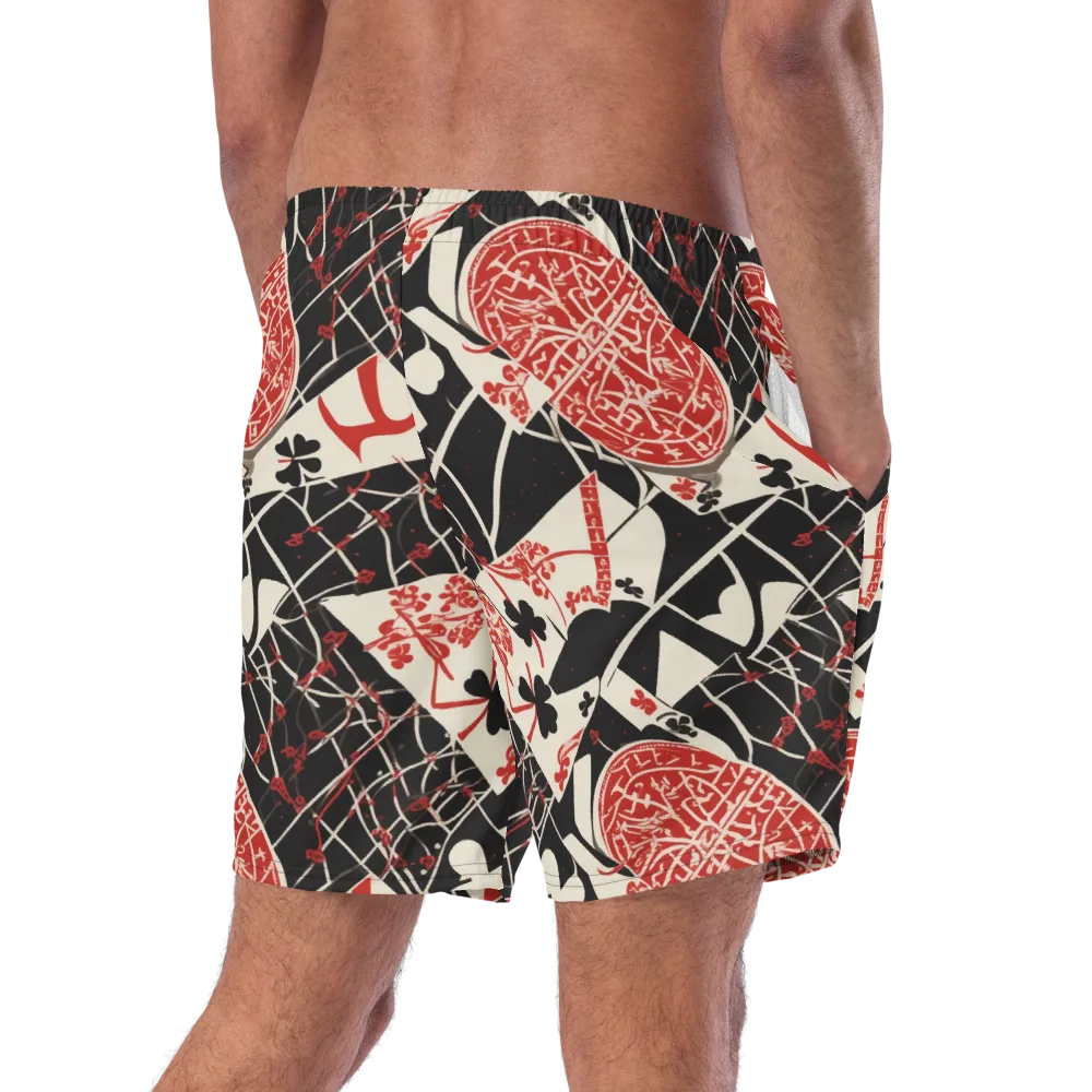 Red Queen's Shuffle on Swim Trunks — Right Back