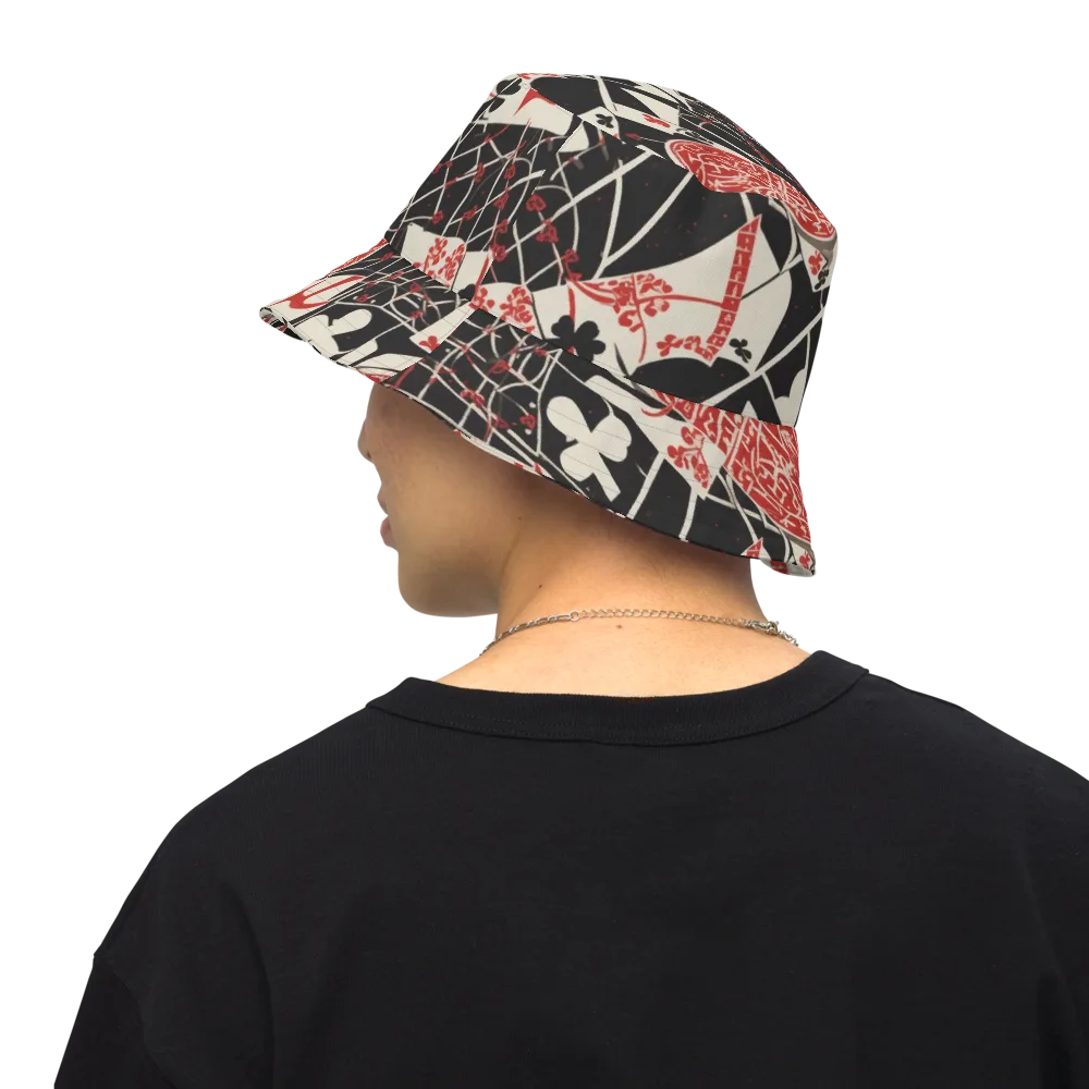Red Queen's Shuffle on Reversible Bucket Hat — Back Inside