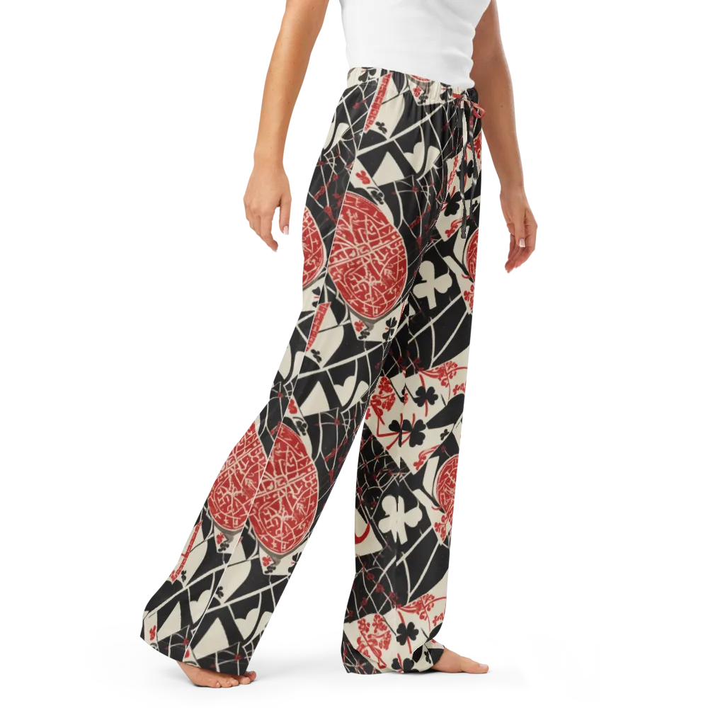 Red Queen's Shuffle on Women's Pajama Pants — Right Front