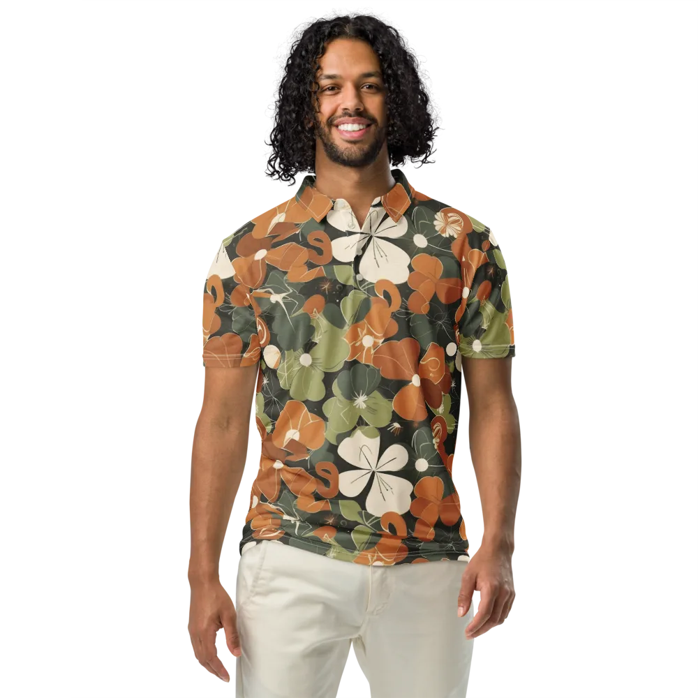 Autumn Bloom Circuit on Men's Slim Fit Polo Shirt — Front