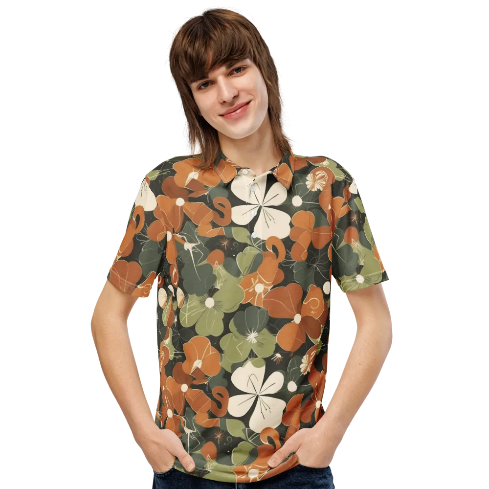 Autumn Bloom Circuit on Men's Slim Fit Polo Shirt — Front