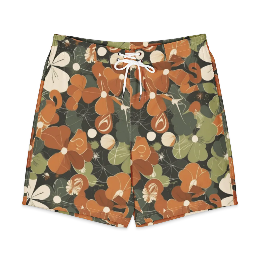 Autumn Bloom Circuit on Men's Board Shorts — Front