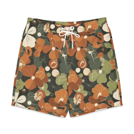 Autumn Bloom Circuit on a Men's Board Shorts