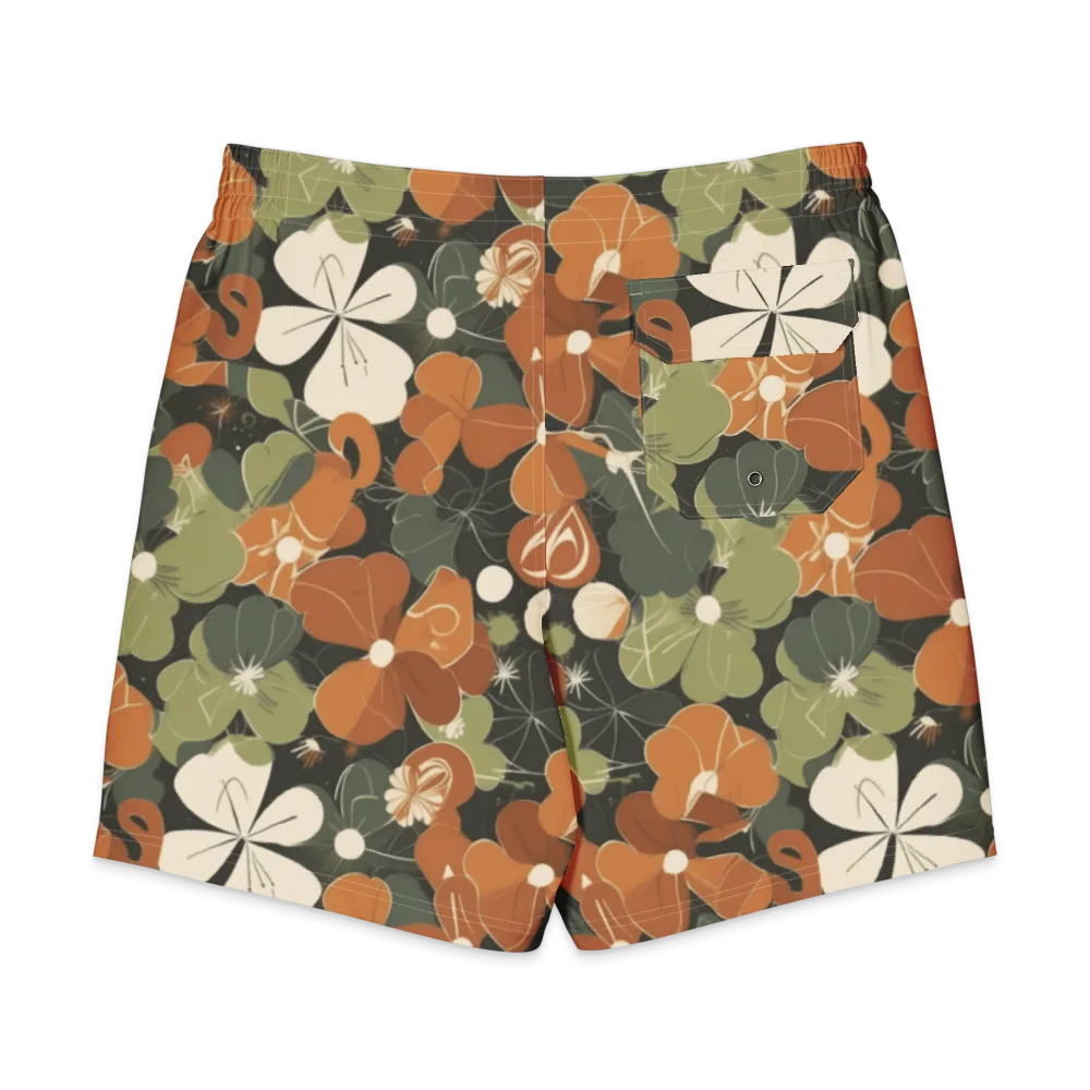 Autumn Bloom Circuit on Men's Board Shorts — Back