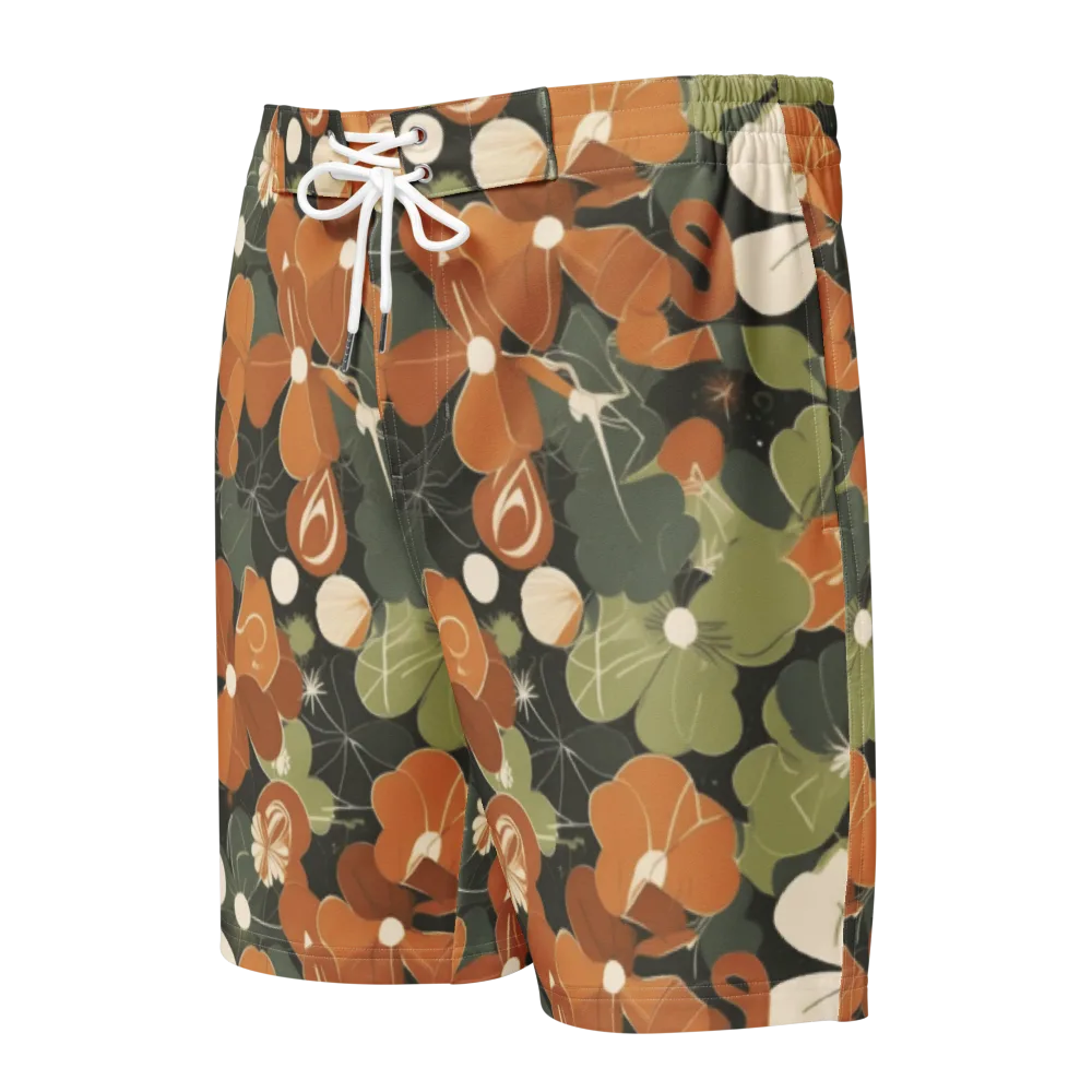Autumn Bloom Circuit on Men's Board Shorts — Front