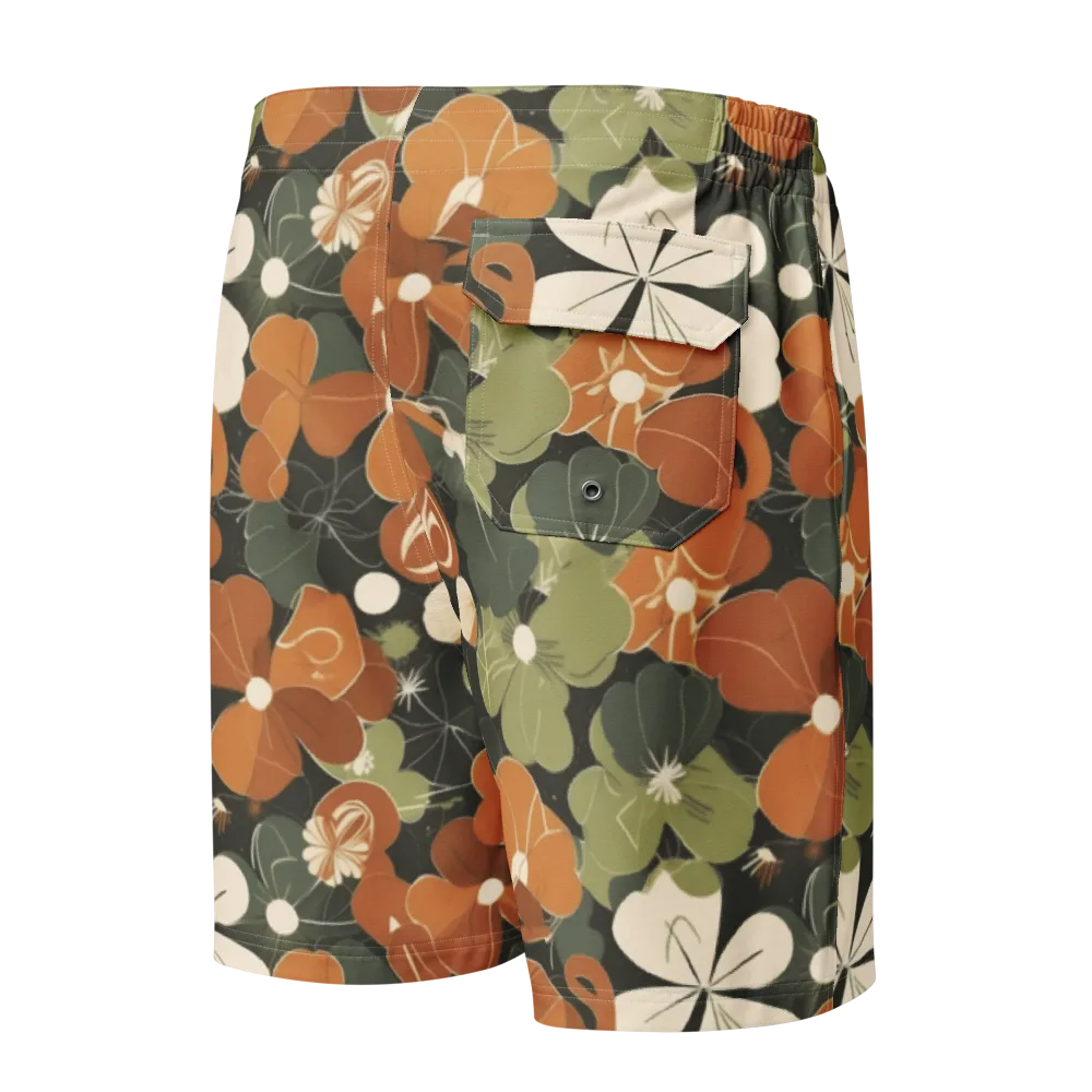 Autumn Bloom Circuit on Men's Board Shorts — Back