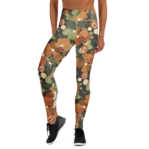 Autumn Bloom Circuit on a Yoga Leggings