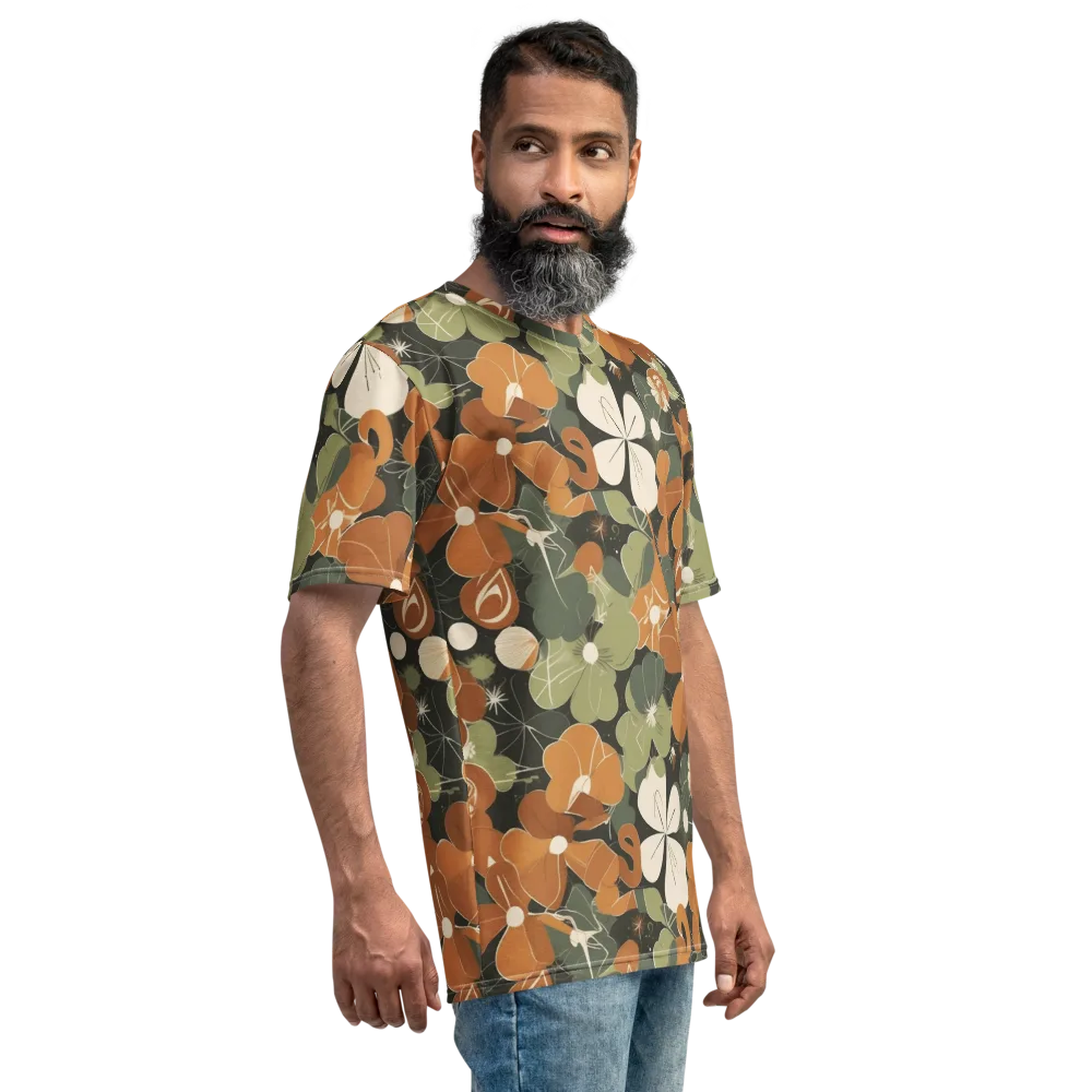 Autumn Bloom Circuit on Men's Crew Neck T-Shirt — Right