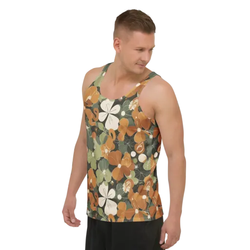 Autumn Bloom Circuit on a Men's Tank Top