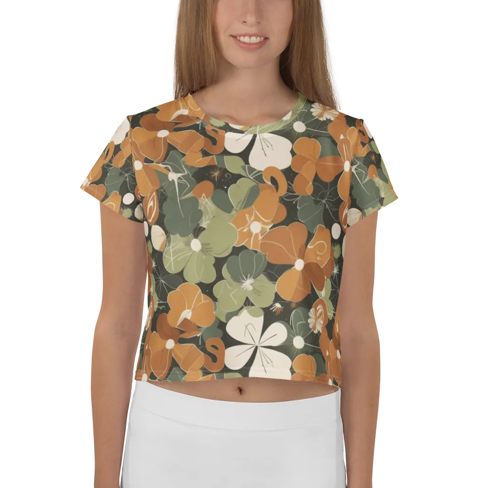 Autumn Bloom Circuit on Crop Tee — Front