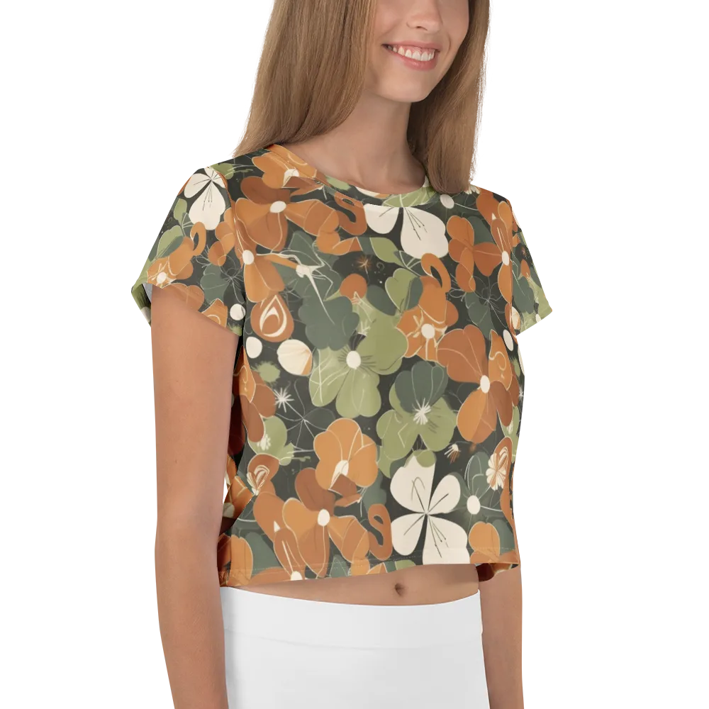 Autumn Bloom Circuit on Crop Tee — Right