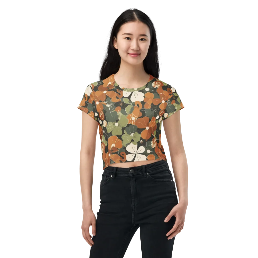 Autumn Bloom Circuit on Crop Tee — Front