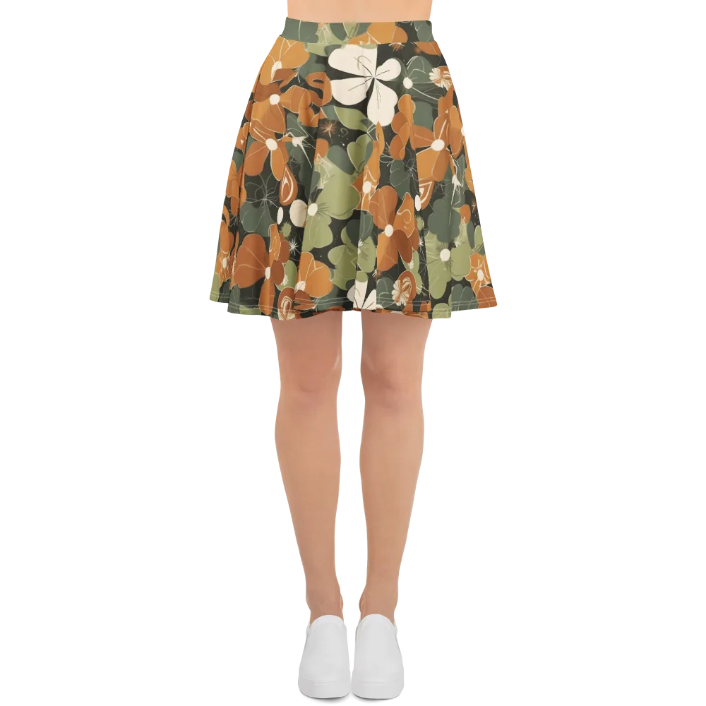 Autumn Bloom Circuit on Skater Skirt — Front