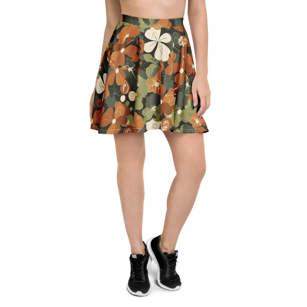 Autumn Bloom Circuit on Skater Skirt — Front