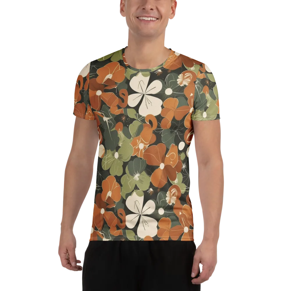 Autumn Bloom Circuit on Men's Athletic T-Shirt — Front
