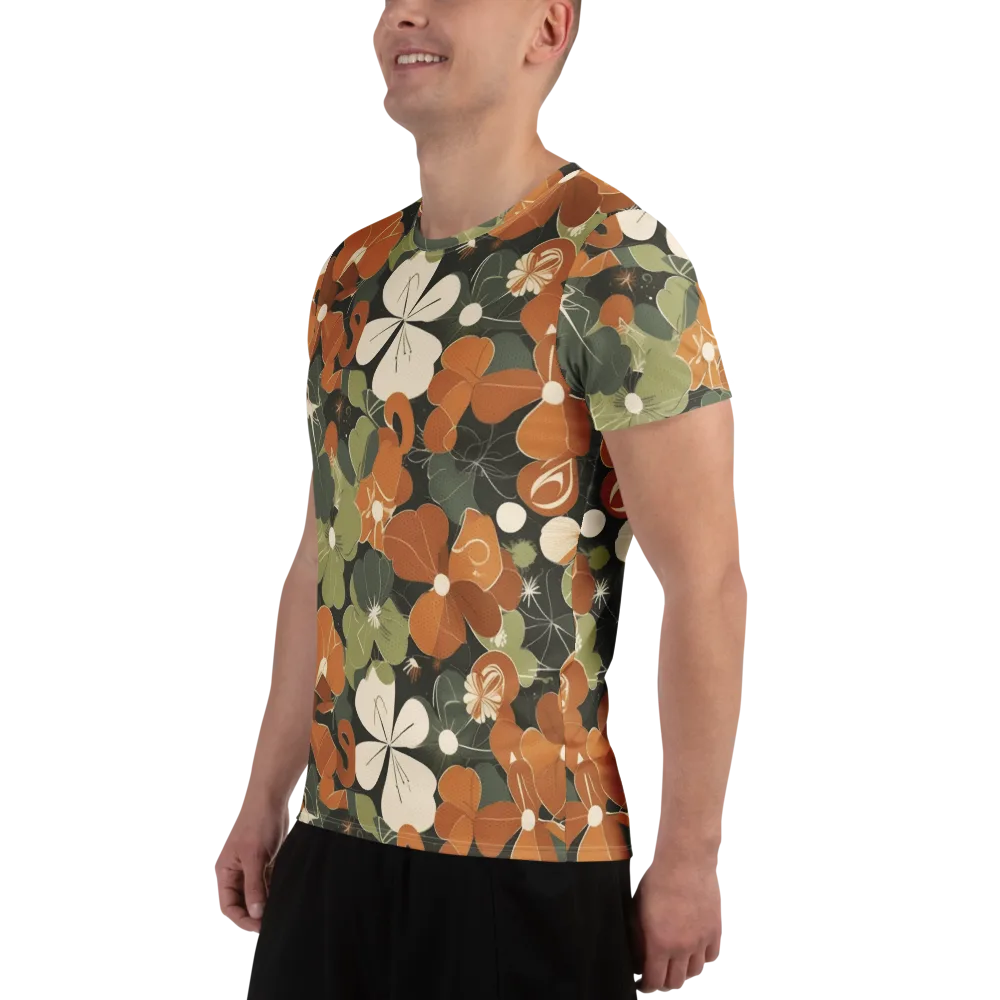 Autumn Bloom Circuit on Men's Athletic T-Shirt — Left