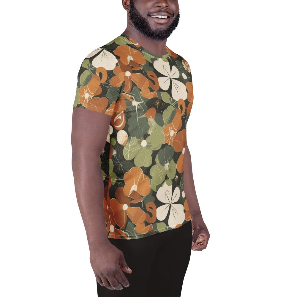 Autumn Bloom Circuit on Men's Athletic T-Shirt — Right