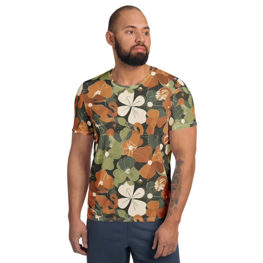Autumn Bloom Circuit on Men's Athletic T-Shirt — Front