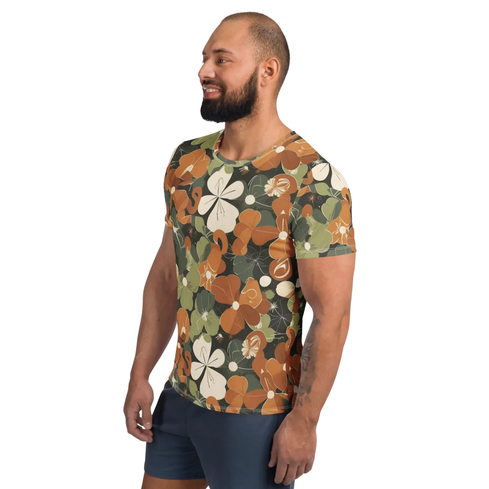 Autumn Bloom Circuit on Men's Athletic T-Shirt — Left