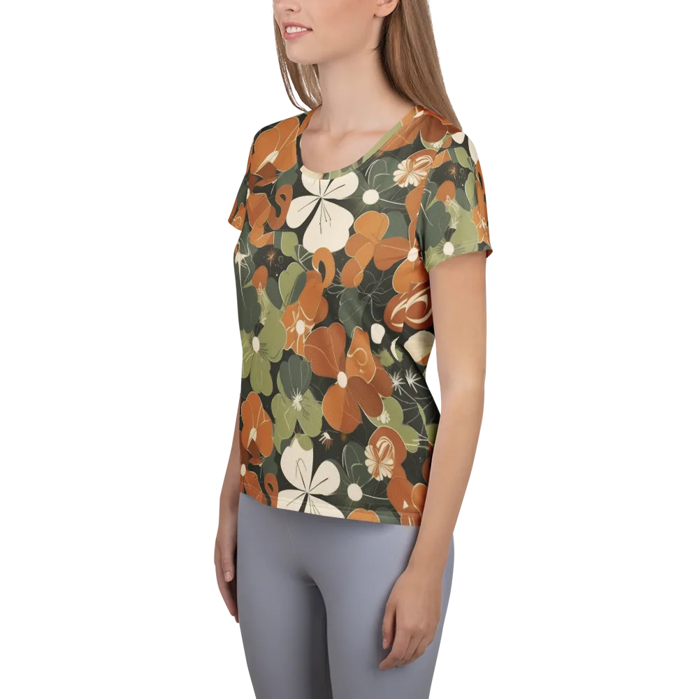 Autumn Bloom Circuit on Women's Athletic T-Shirt — Left
