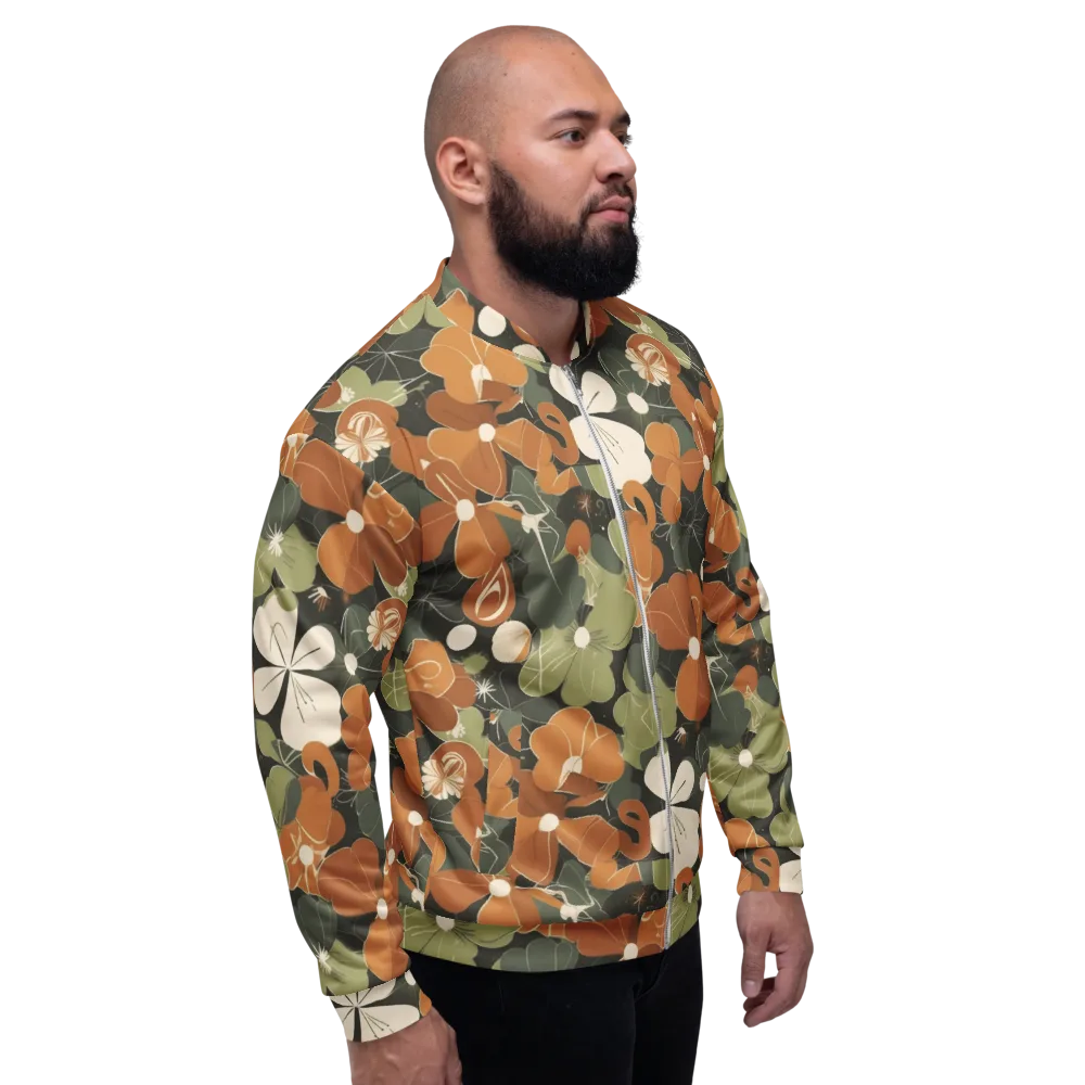Autumn Bloom Circuit on Bomber Jacket — Right