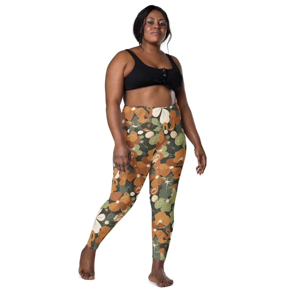 Autumn Bloom Circuit on Leggings with Pockets — Front