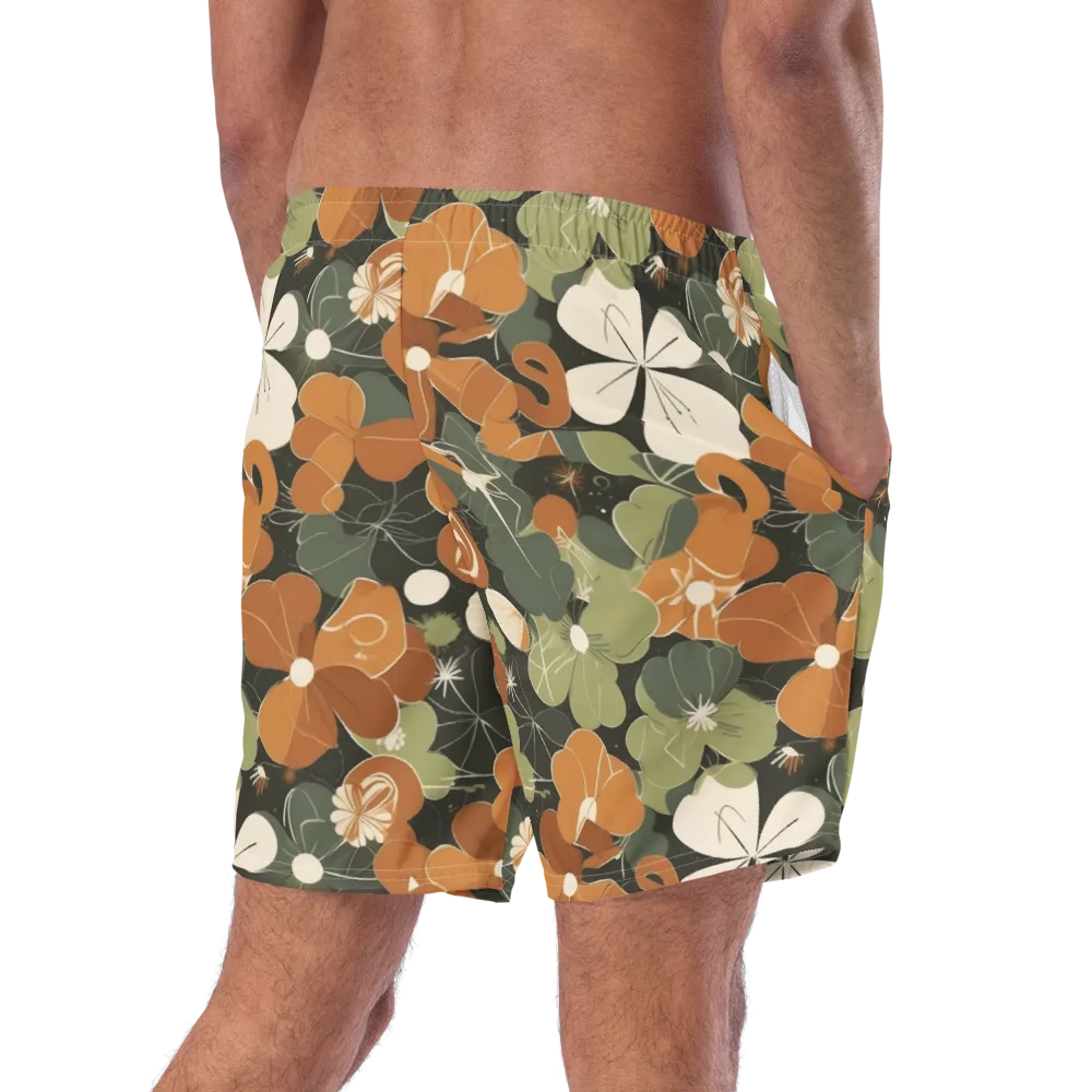 Autumn Bloom Circuit on Swim Trunks — Right Back