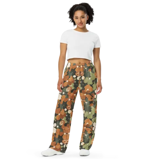Autumn Bloom Circuit on a Wide-Leg Pants