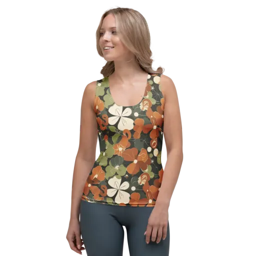 Autumn Bloom Circuit on a Women's Tank Top