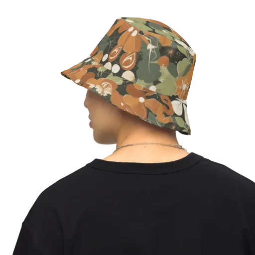 Autumn Bloom Circuit on a Reversible Bucket Hat