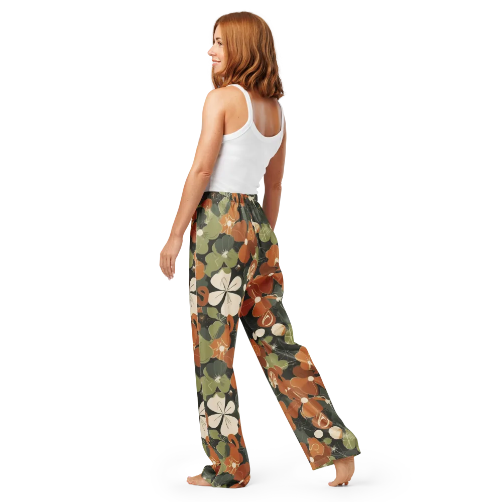 Autumn Bloom Circuit on Women's Pajama Pants — Back