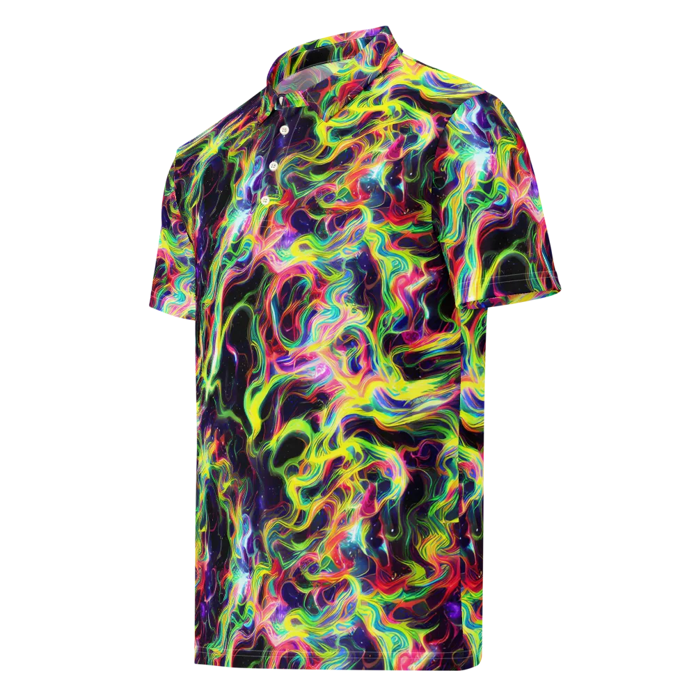 Infinite Flux on Men's Slim Fit Polo Shirt — Left Front