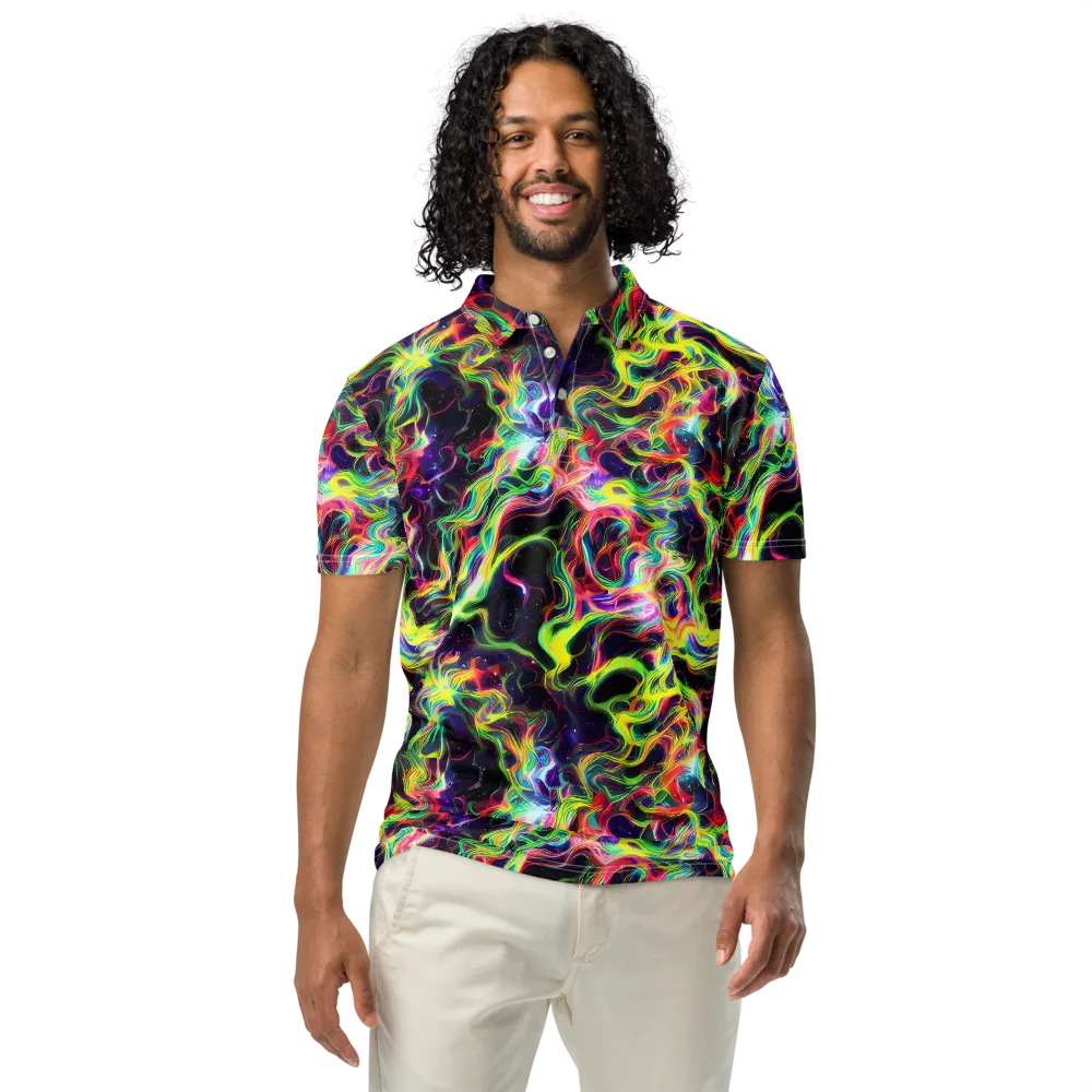 Infinite Flux on Men's Slim Fit Polo Shirt — Front