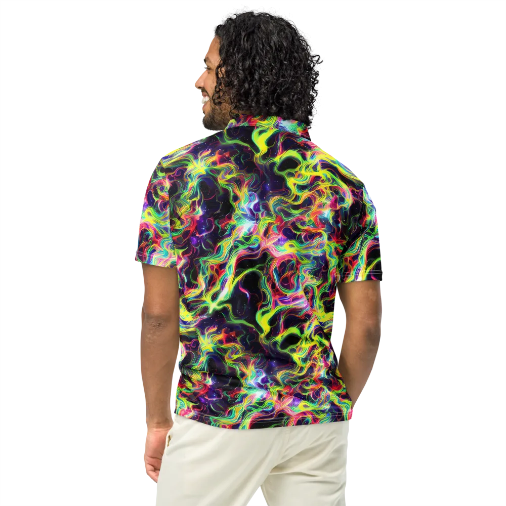 Infinite Flux on Men's Slim Fit Polo Shirt — Back