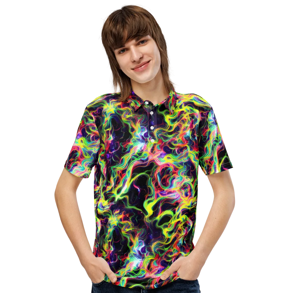 Infinite Flux on Men's Slim Fit Polo Shirt — Front