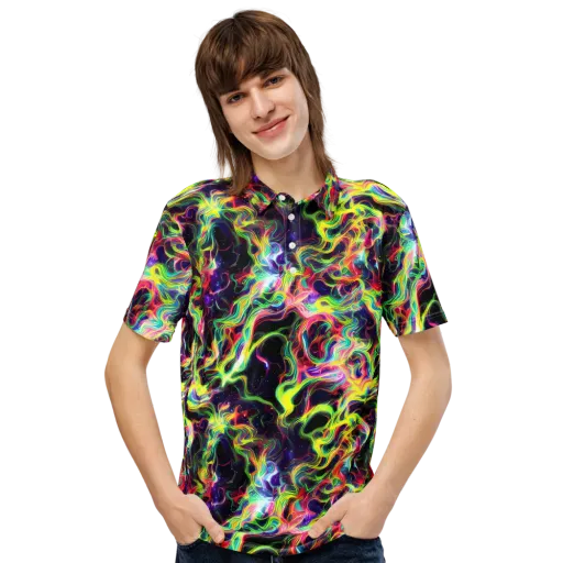 Infinite Flux on a Men's Slim Fit Polo Shirt
