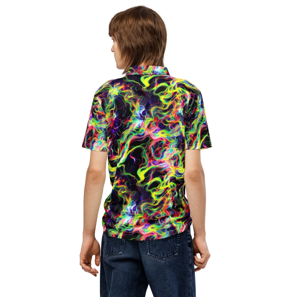 Infinite Flux on Men's Slim Fit Polo Shirt — Back