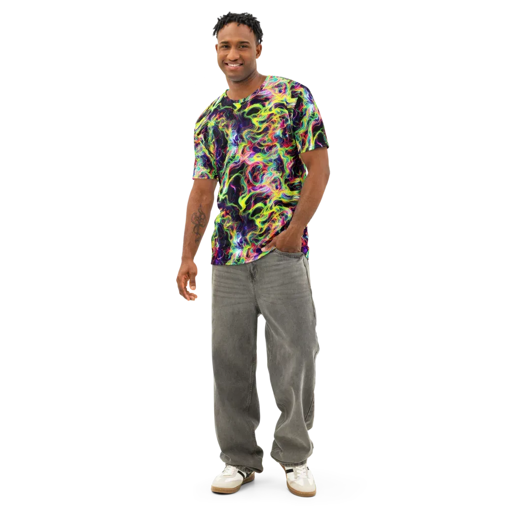 Infinite Flux on Men's Cotton Crew Neck T-Shirt — Front