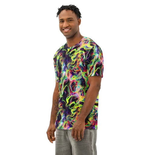 Infinite Flux on a Men's Cotton Crew Neck T-Shirt