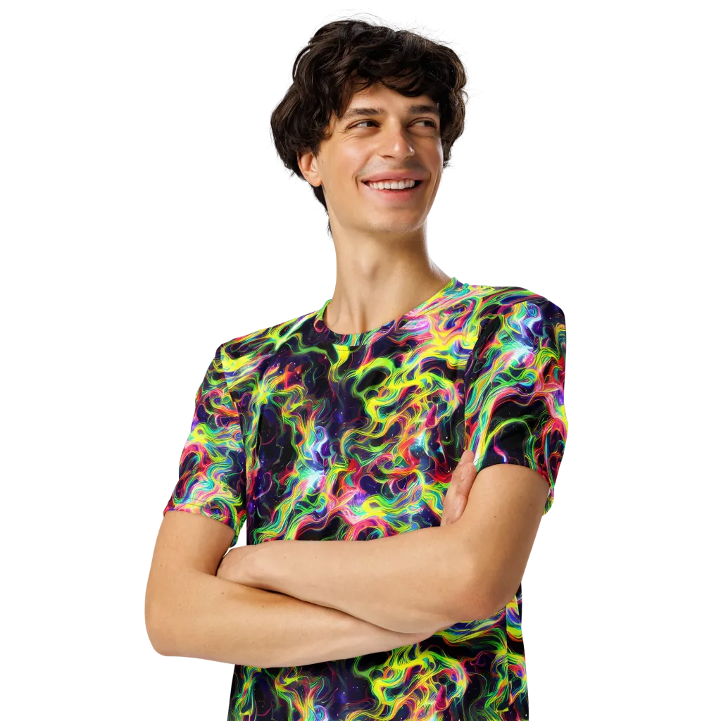 Infinite Flux on Men's Crew Neck T-Shirt — Left Front